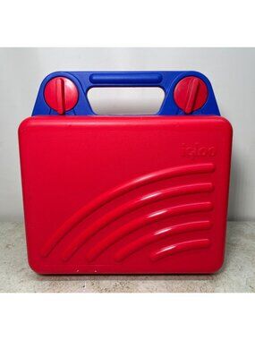 Vintage IGLOO Kool Kase Lunchbox Cool Case Blue Red Hard Plastic